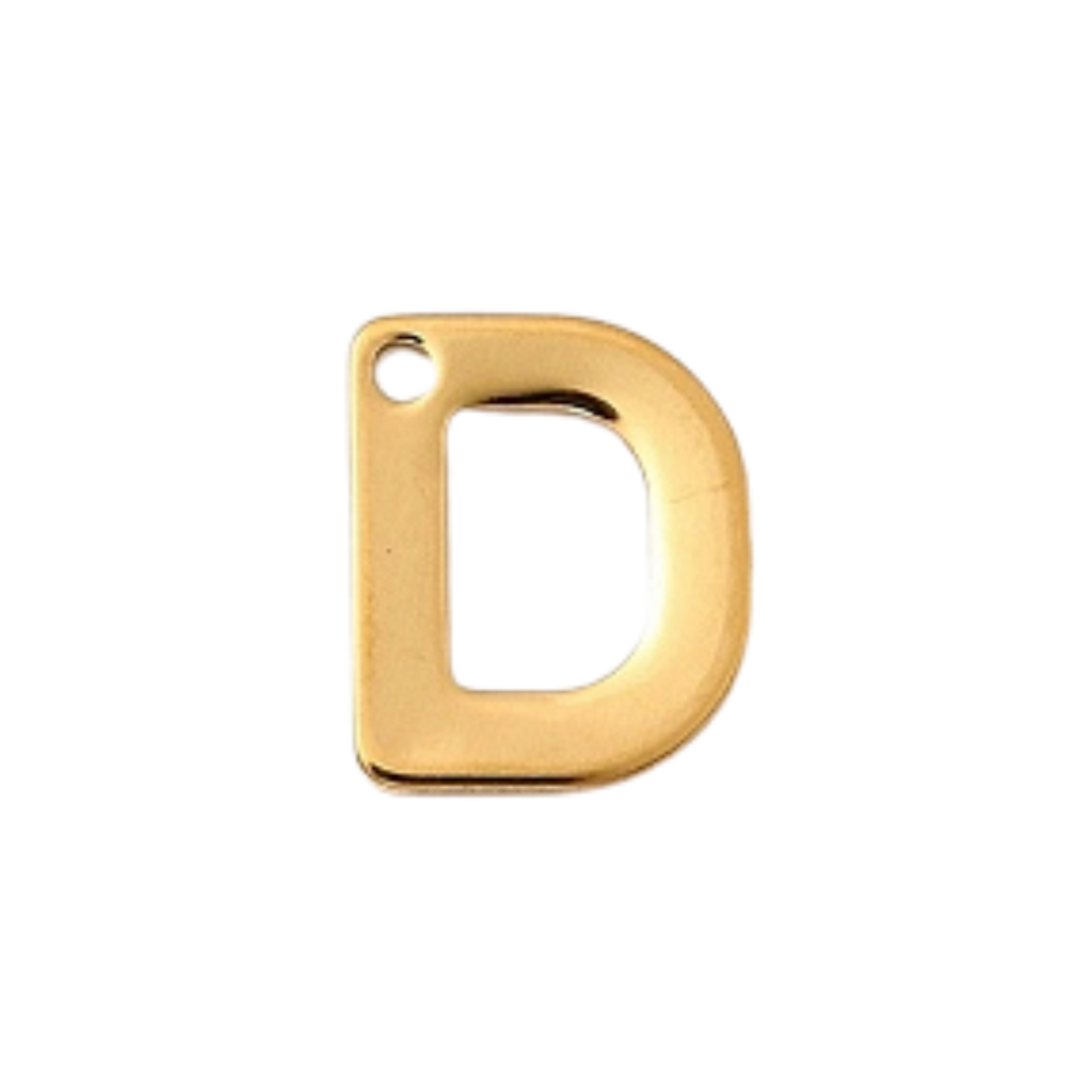 18k Gold Plated Stainless Steel Initial Charm Individual Letters