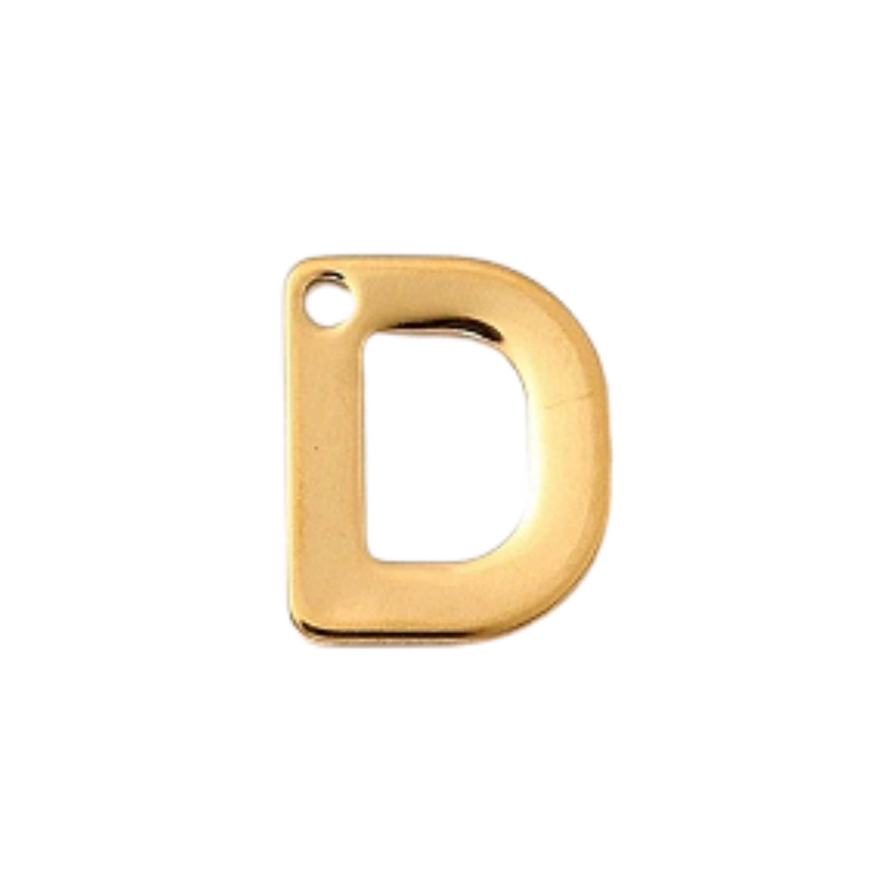 18k Gold Plated Stainless Steel Initial Charm Individual Letters
