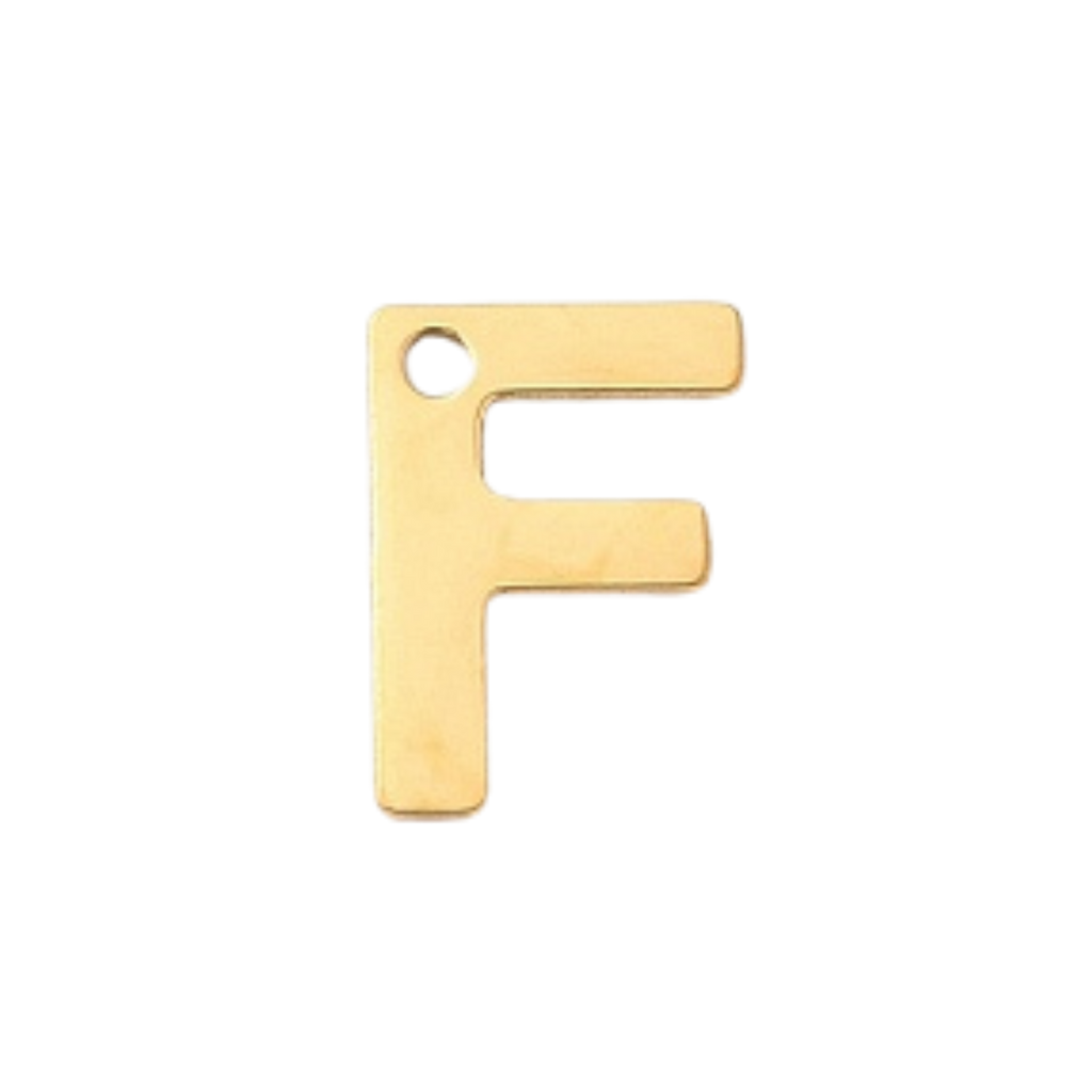 18k Gold Plated Stainless Steel Initial Charm Individual Letters