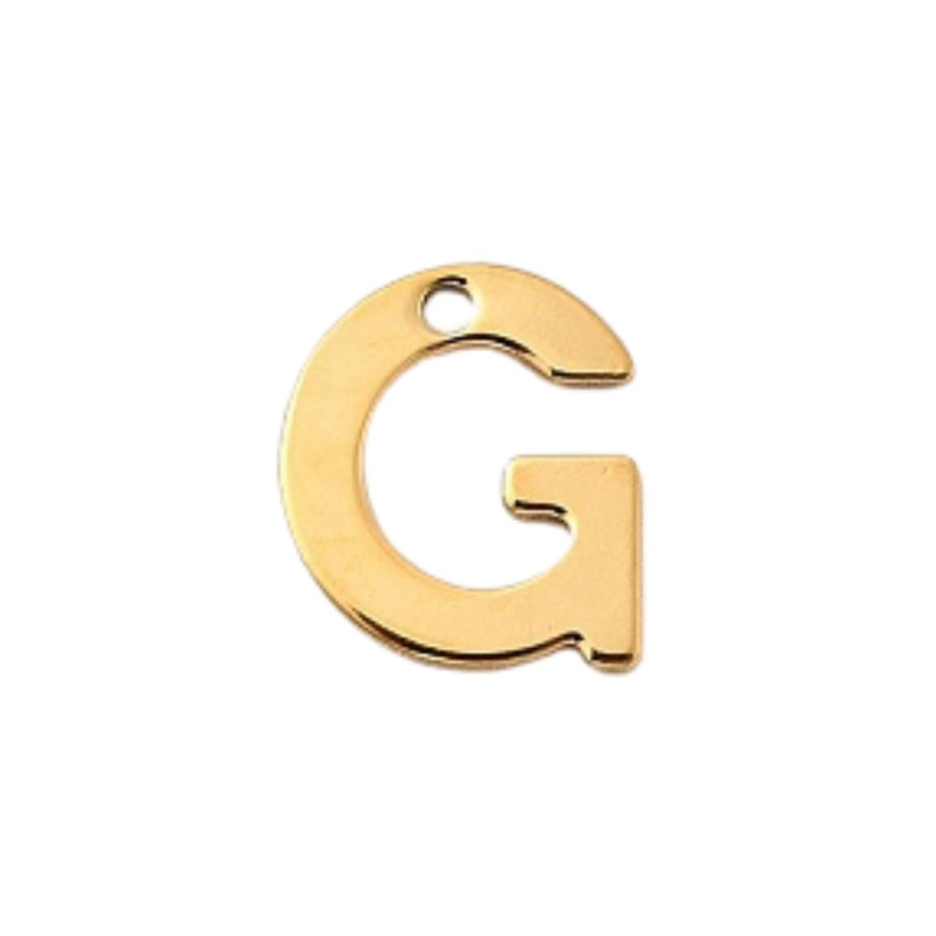 18k Gold Plated Stainless Steel Initial Charm Individual Letters