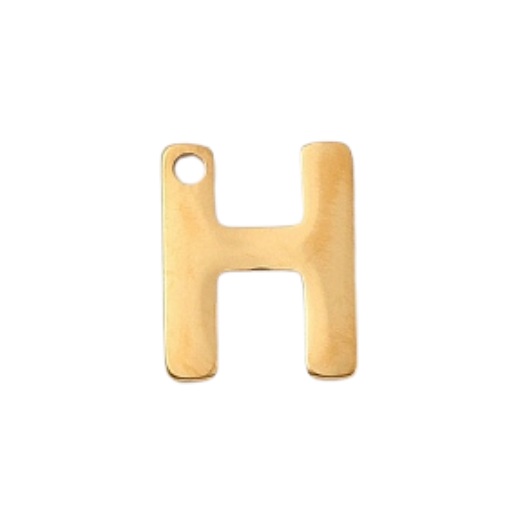 18k Gold Plated Stainless Steel Initial Charm Individual Letters