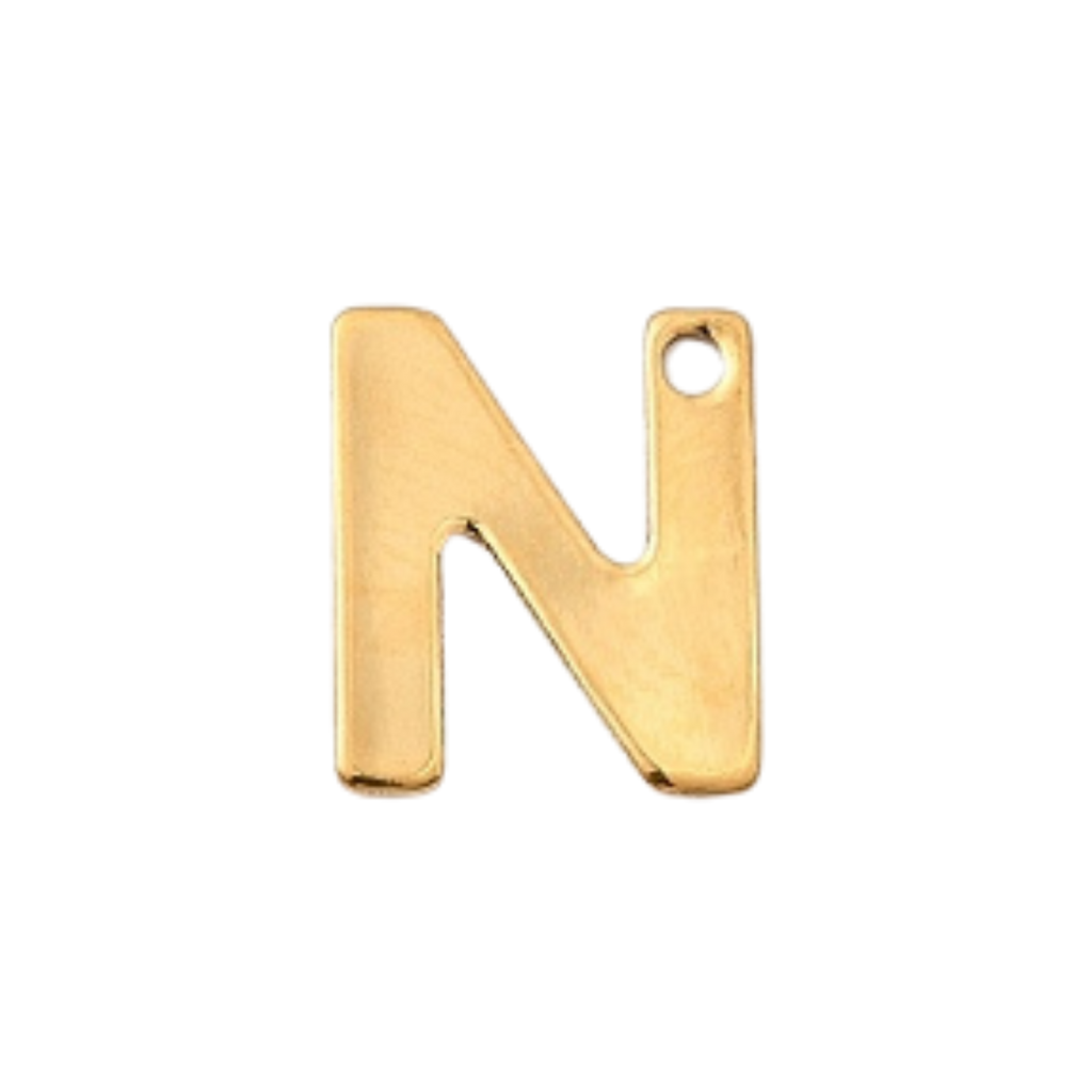 18k Gold Plated Stainless Steel Initial Charm Individual Letters