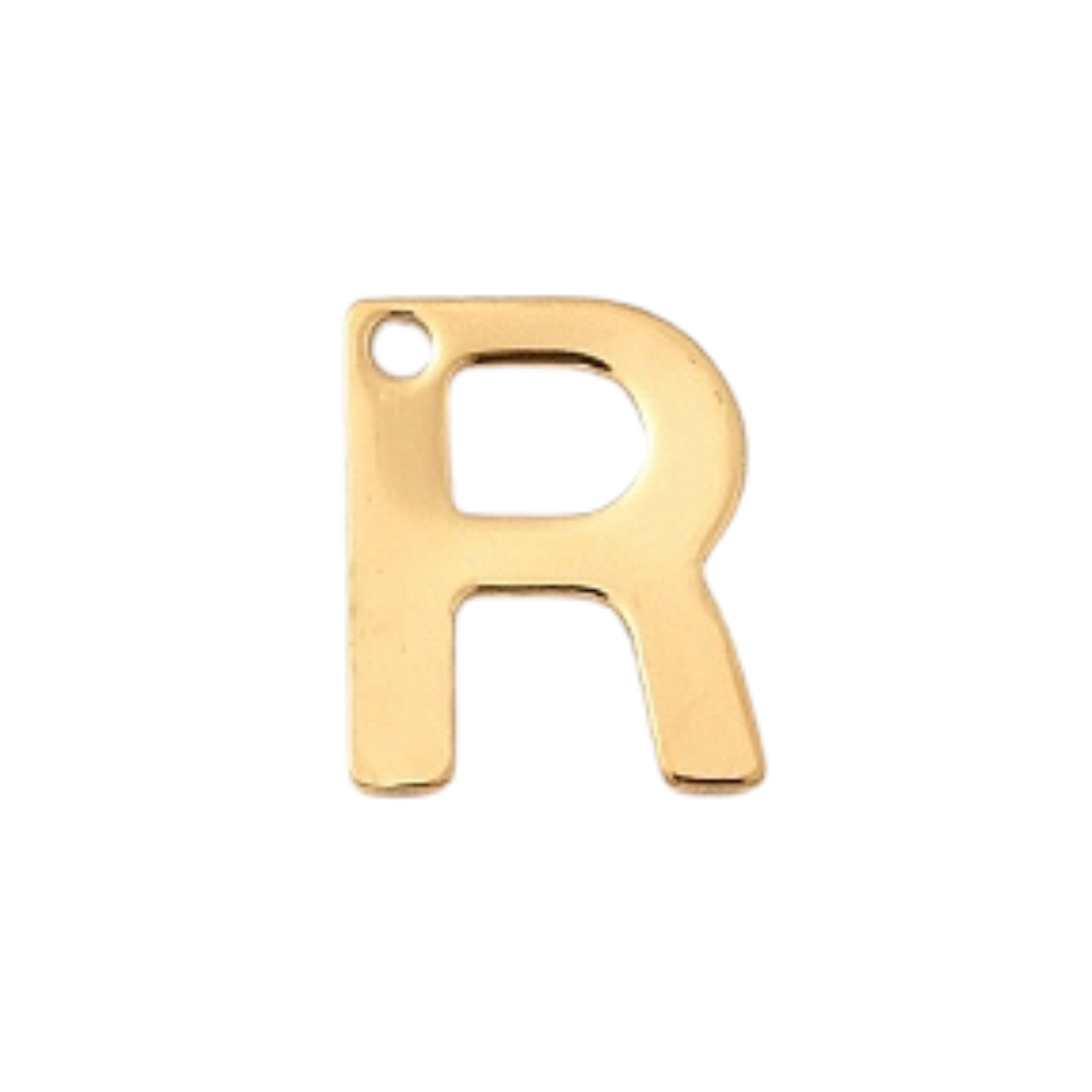 18k Gold Plated Stainless Steel Initial Charm Individual Letters