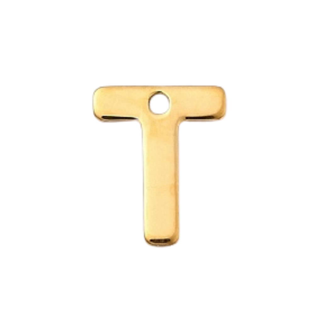18k Gold Plated Stainless Steel Initial Charm Individual Letters