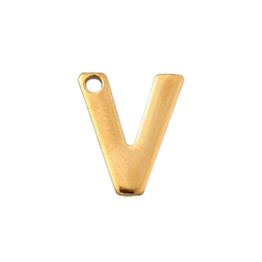 18k Gold Plated Stainless Steel Initial Charm Individual Letters