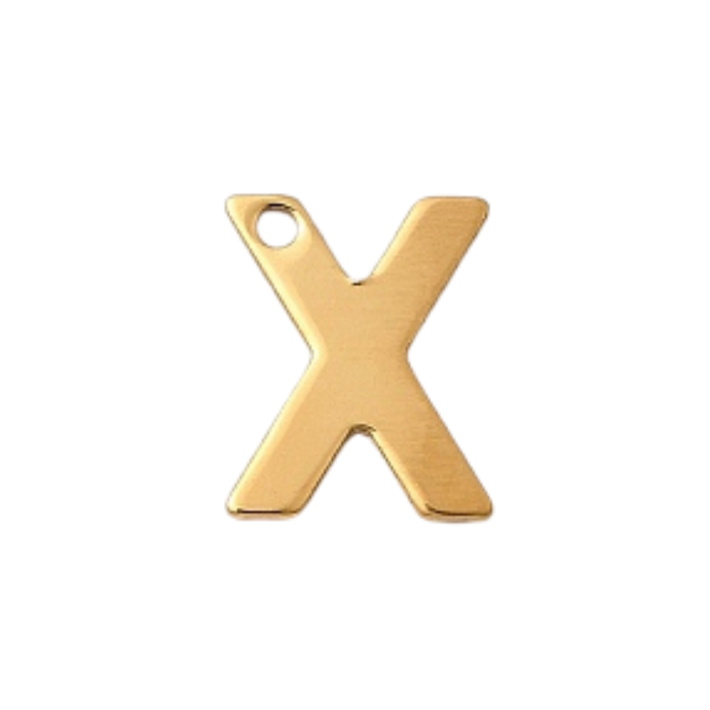 18k Gold Plated Stainless Steel Initial Charm Individual Letters