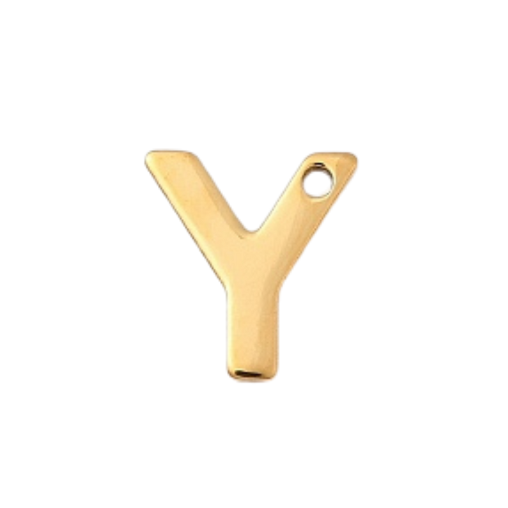 18k Gold Plated Stainless Steel Initial Charm Individual Letters