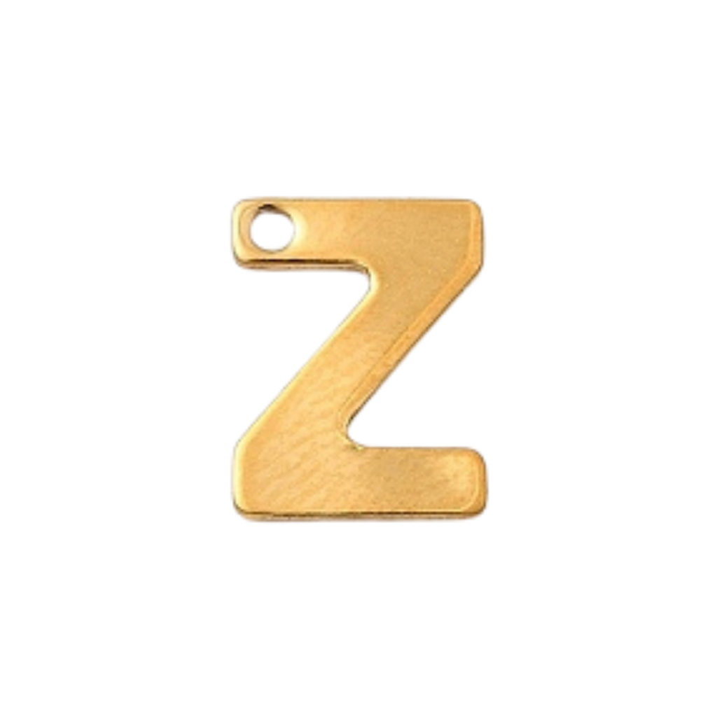 18k Gold Plated Stainless Steel Initial Charm Individual Letters