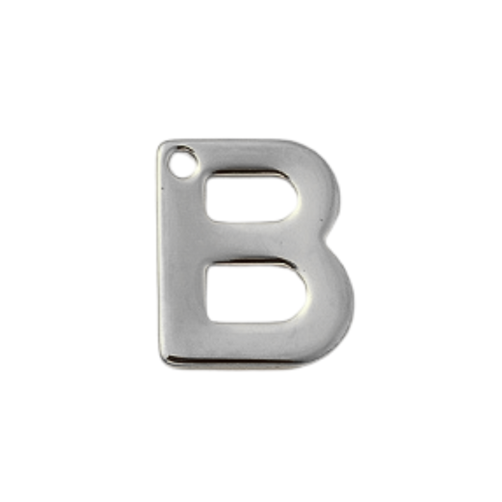 Silver Stainless Steel Initial Charm Individual Letters