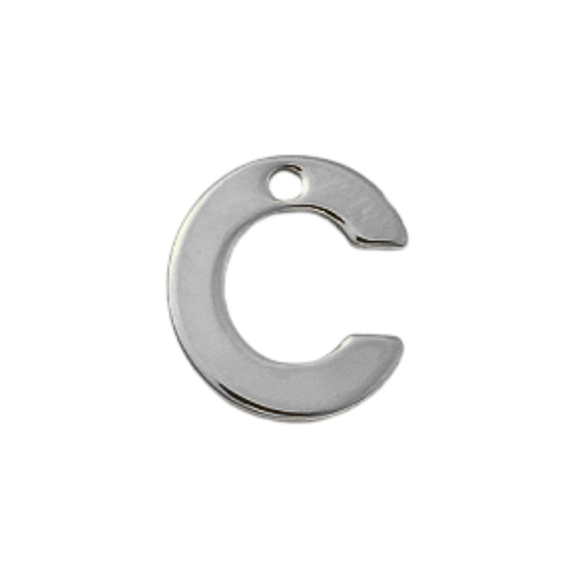 Silver Stainless Steel Initial Charm Individual Letters