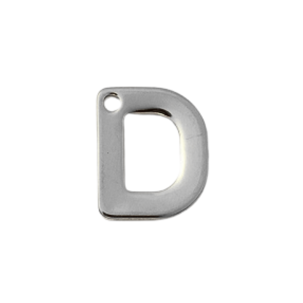 Silver Stainless Steel Initial Charm Individual Letters
