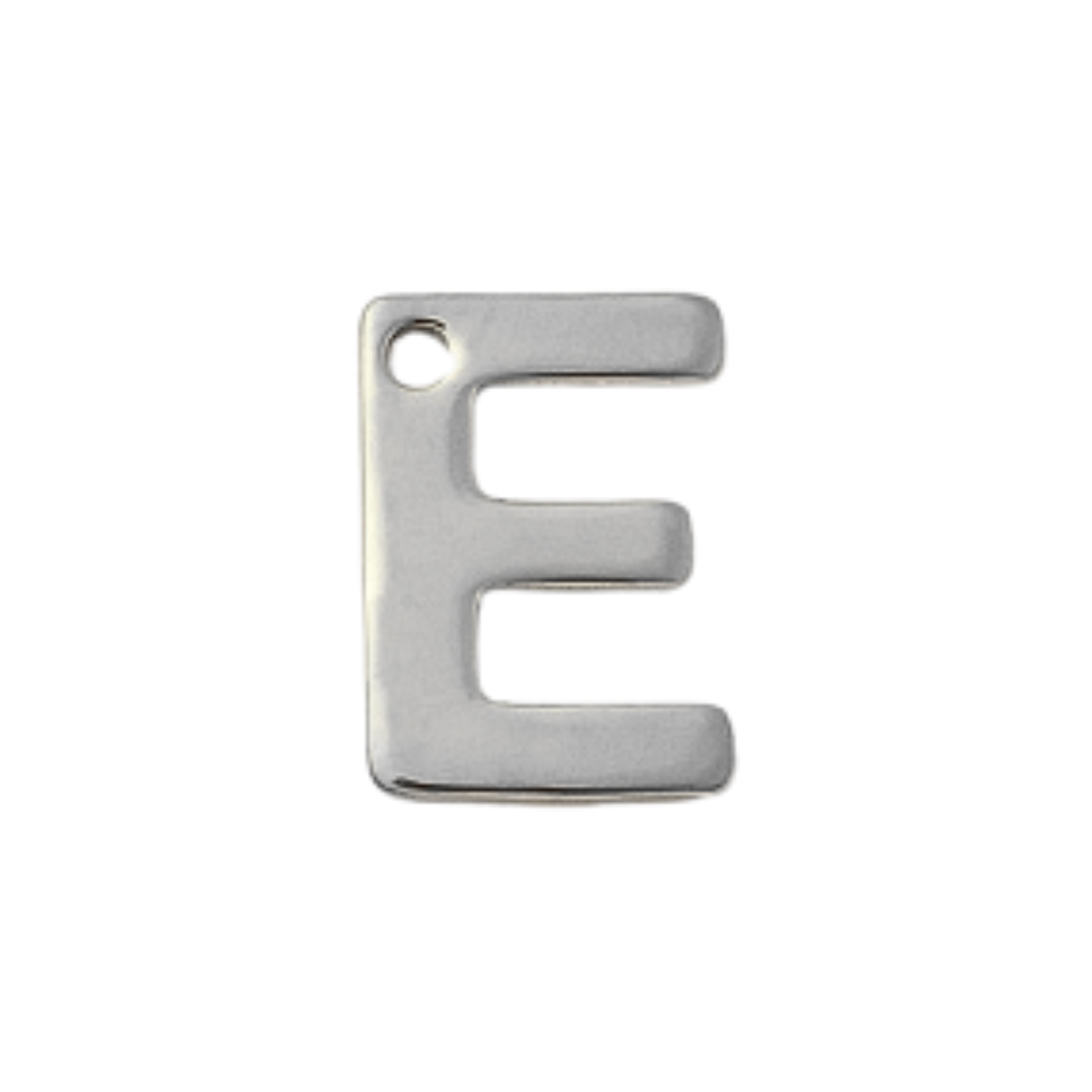 Silver Stainless Steel Initial Charm Individual Letters