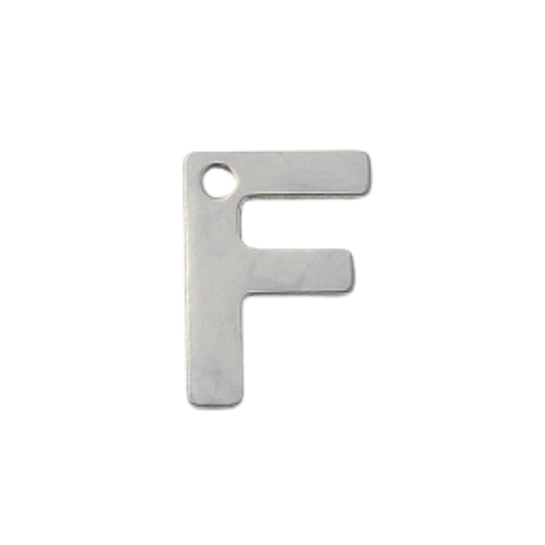 Silver Stainless Steel Initial Charm Individual Letters