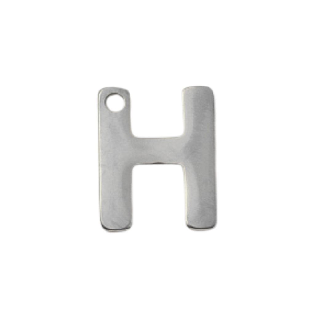 Silver Stainless Steel Initial Charm Individual Letters
