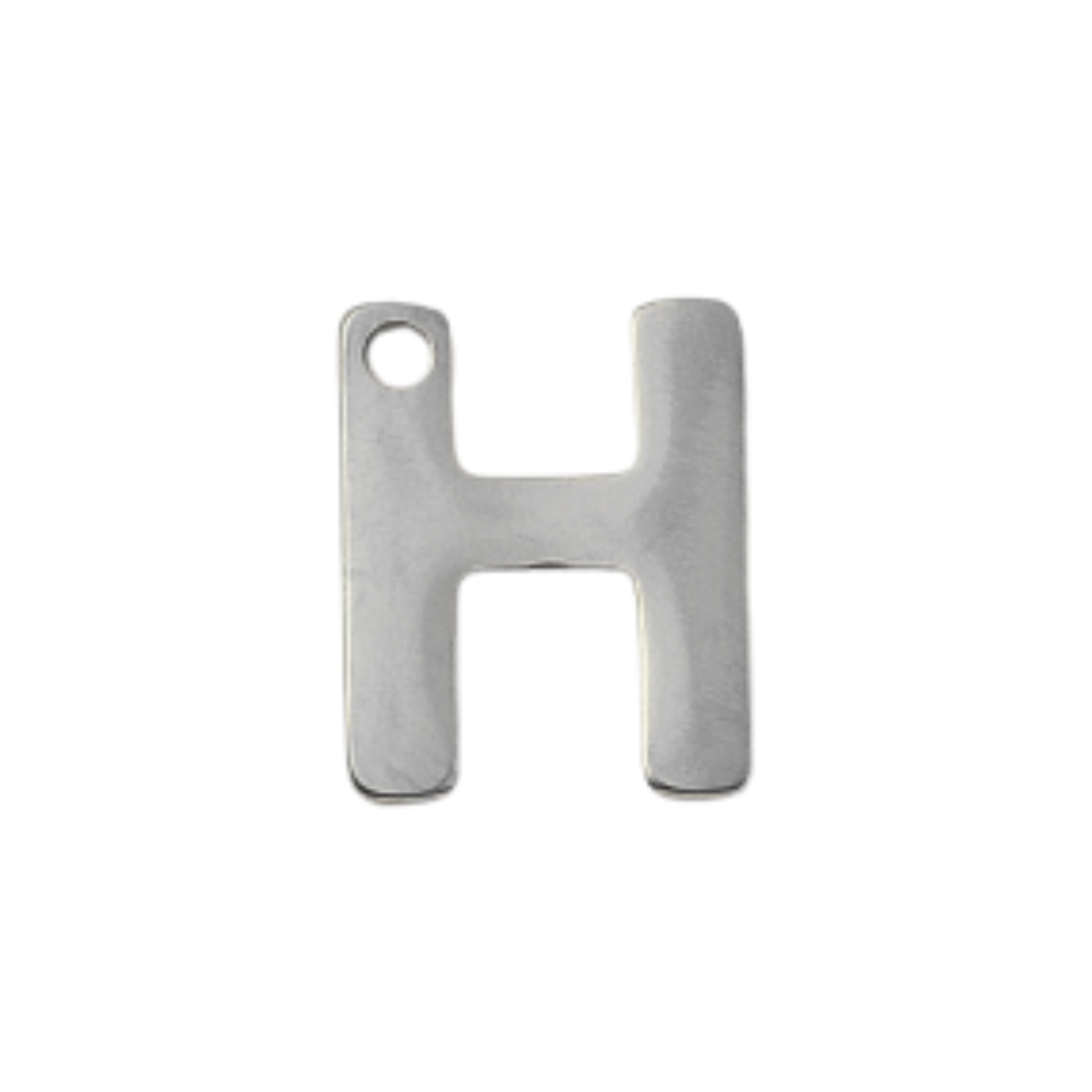 Silver Stainless Steel Initial Charm Individual Letters
