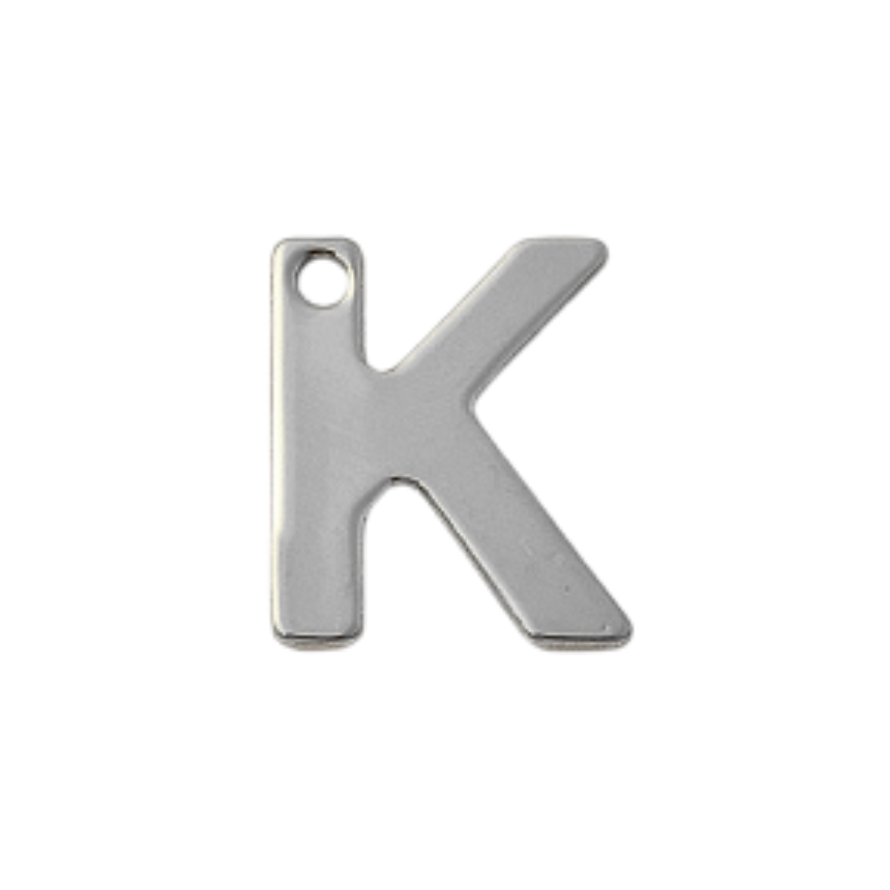 Silver Stainless Steel Initial Charm Individual Letters