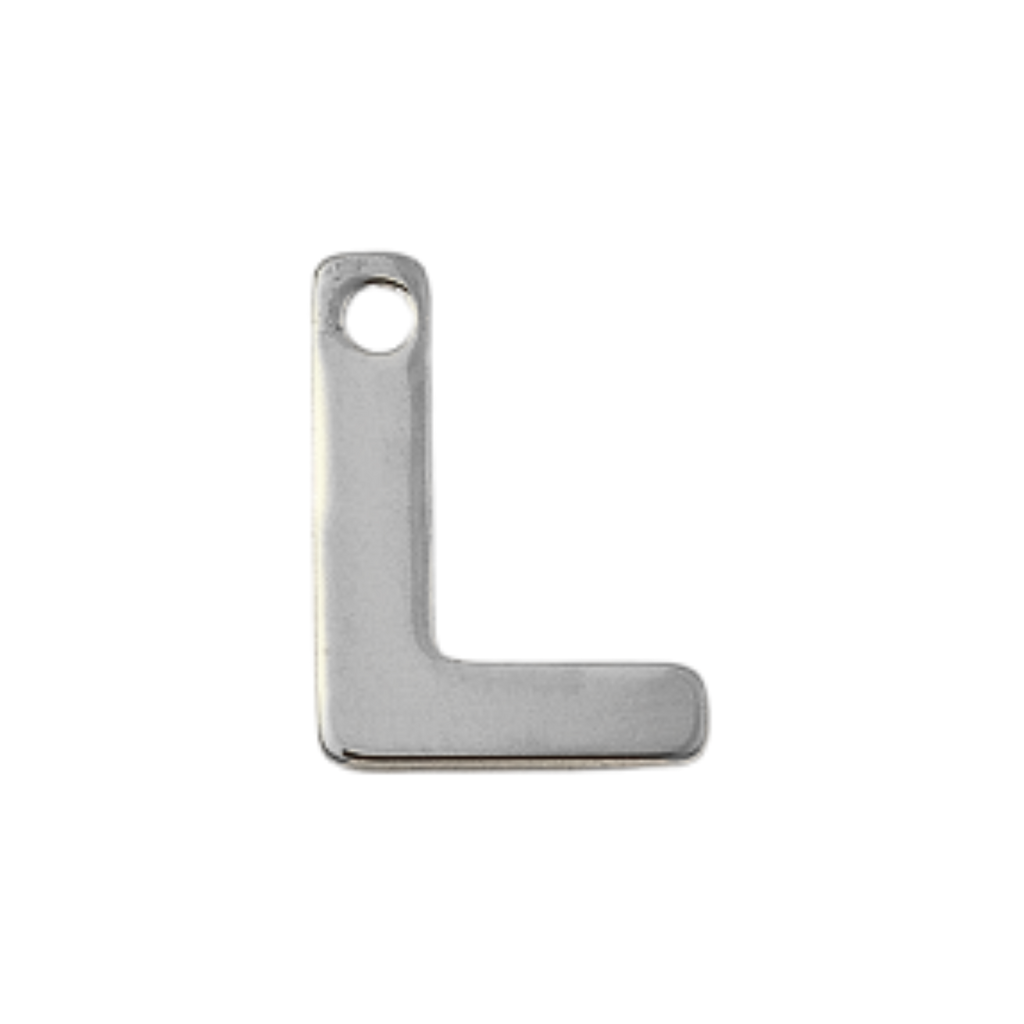 Silver Stainless Steel Initial Charm Individual Letters