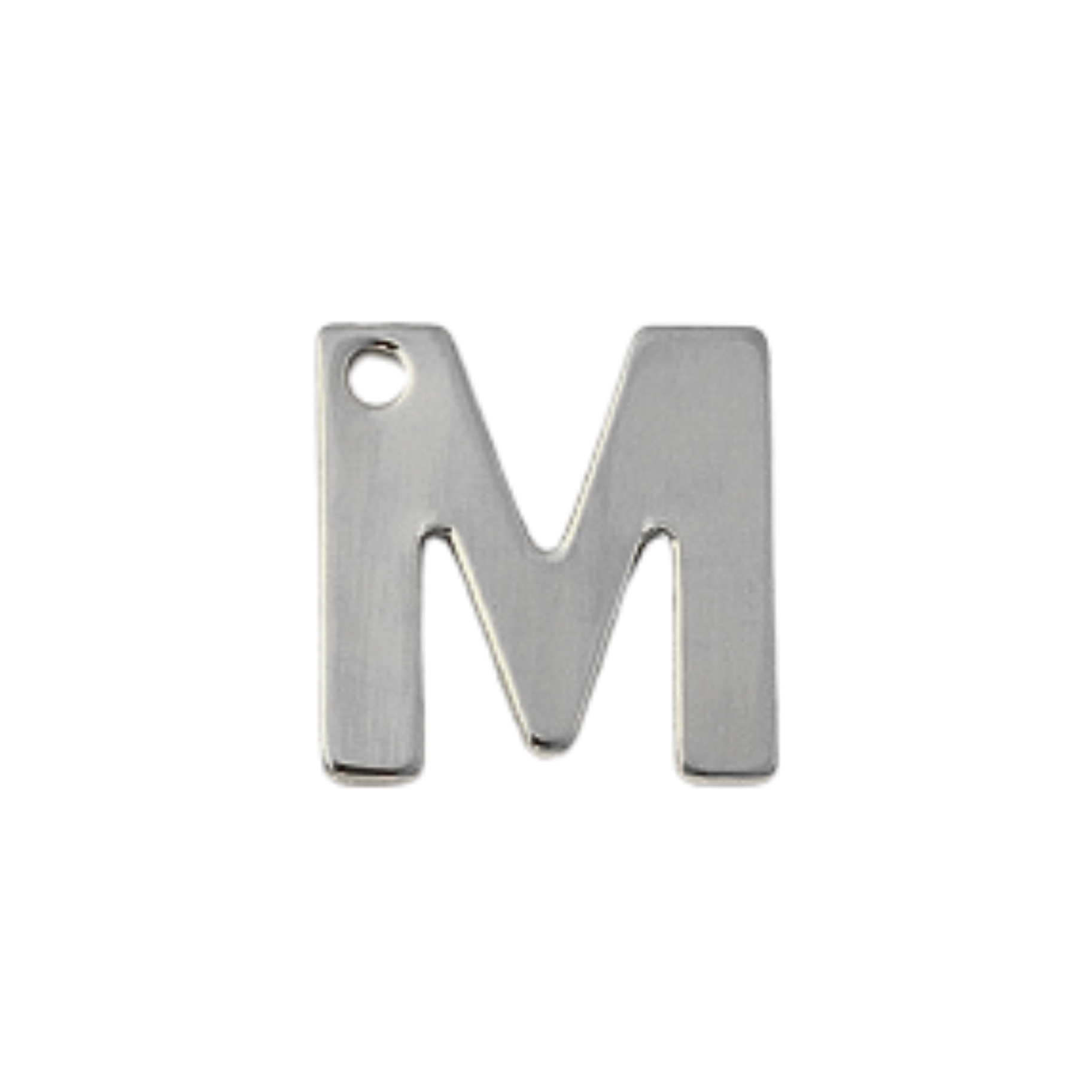 Silver Stainless Steel Initial Charm Individual Letters
