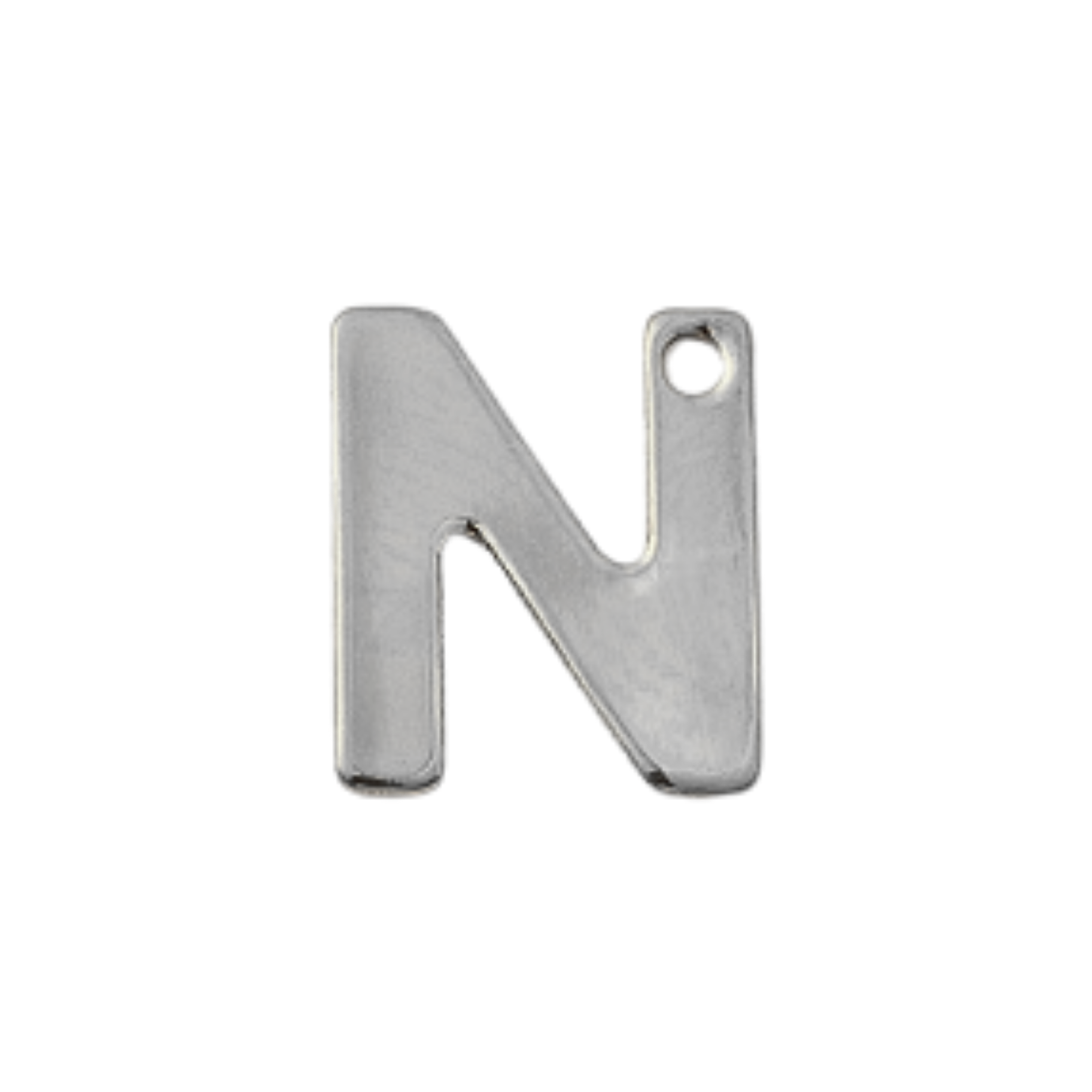 Silver Stainless Steel Initial Charm Individual Letters