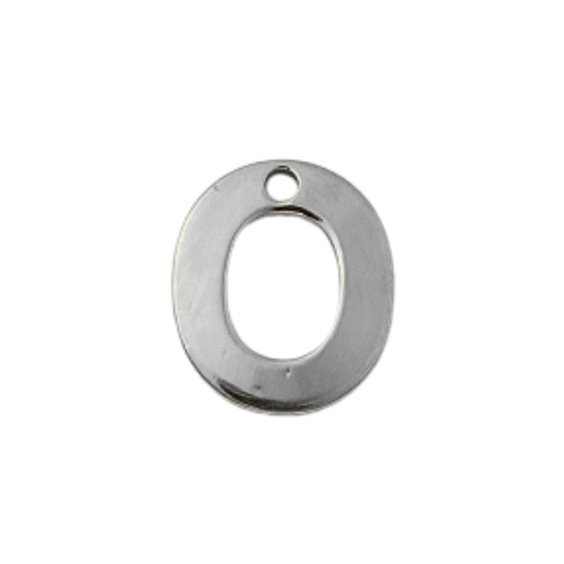Silver Stainless Steel Initial Charm Individual Letters
