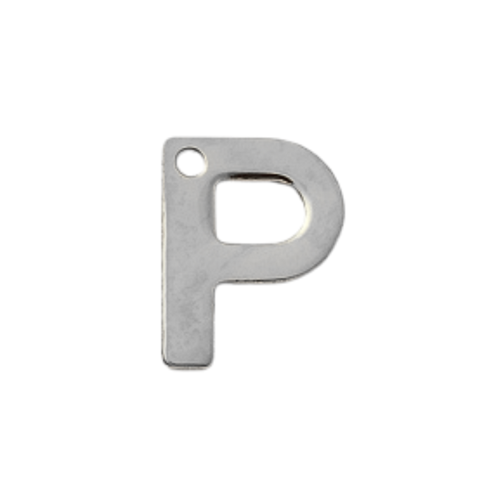 Silver Stainless Steel Initial Charm Individual Letters