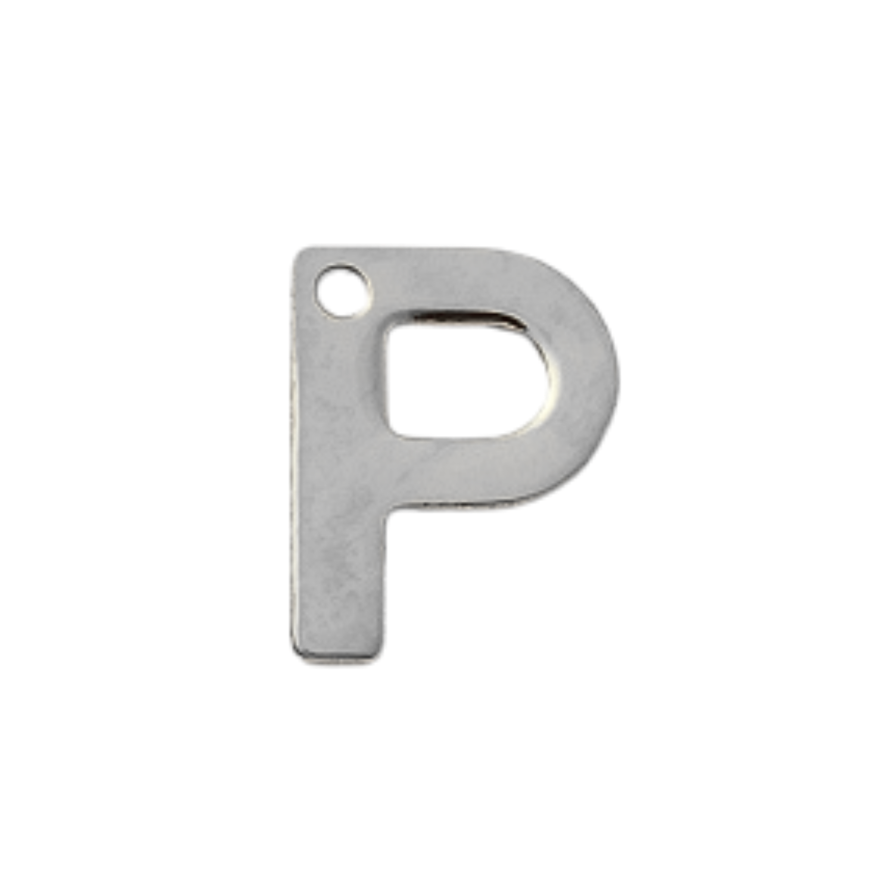 Silver Stainless Steel Initial Charm Individual Letters
