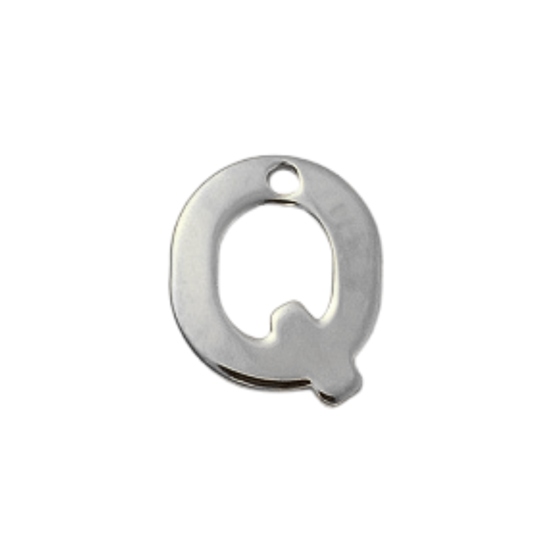 Silver Stainless Steel Initial Charm Individual Letters