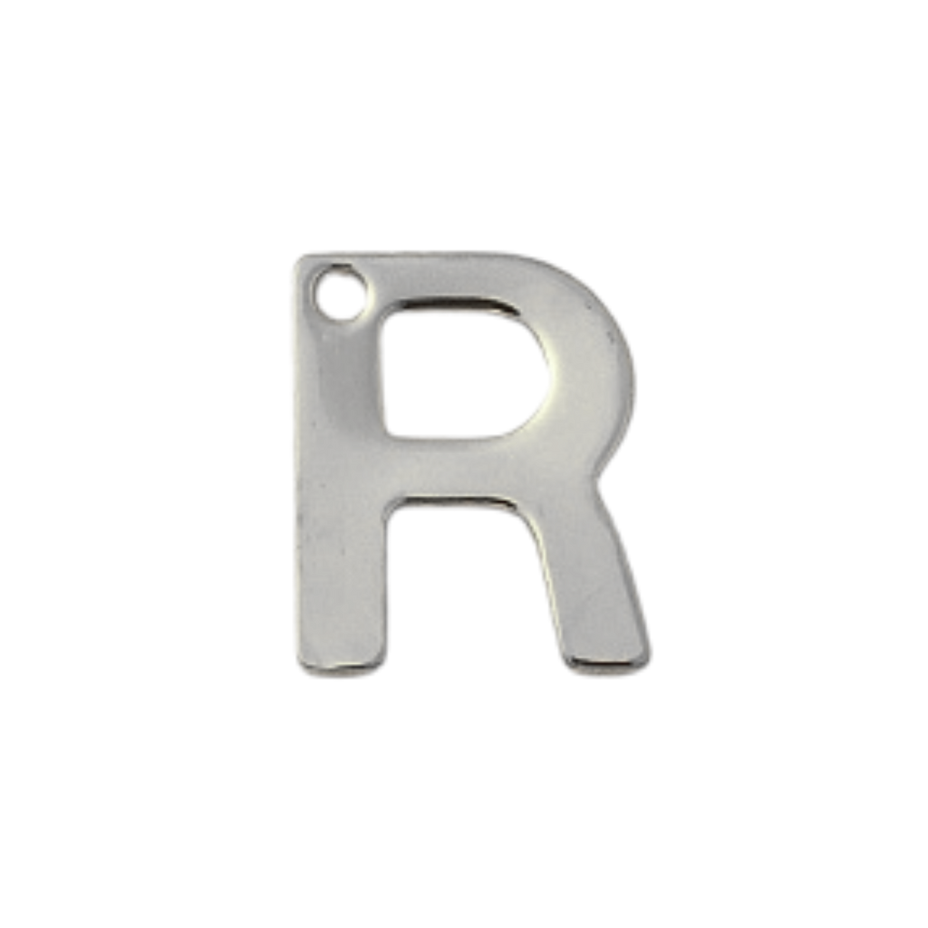 Silver Stainless Steel Initial Charm Individual Letters