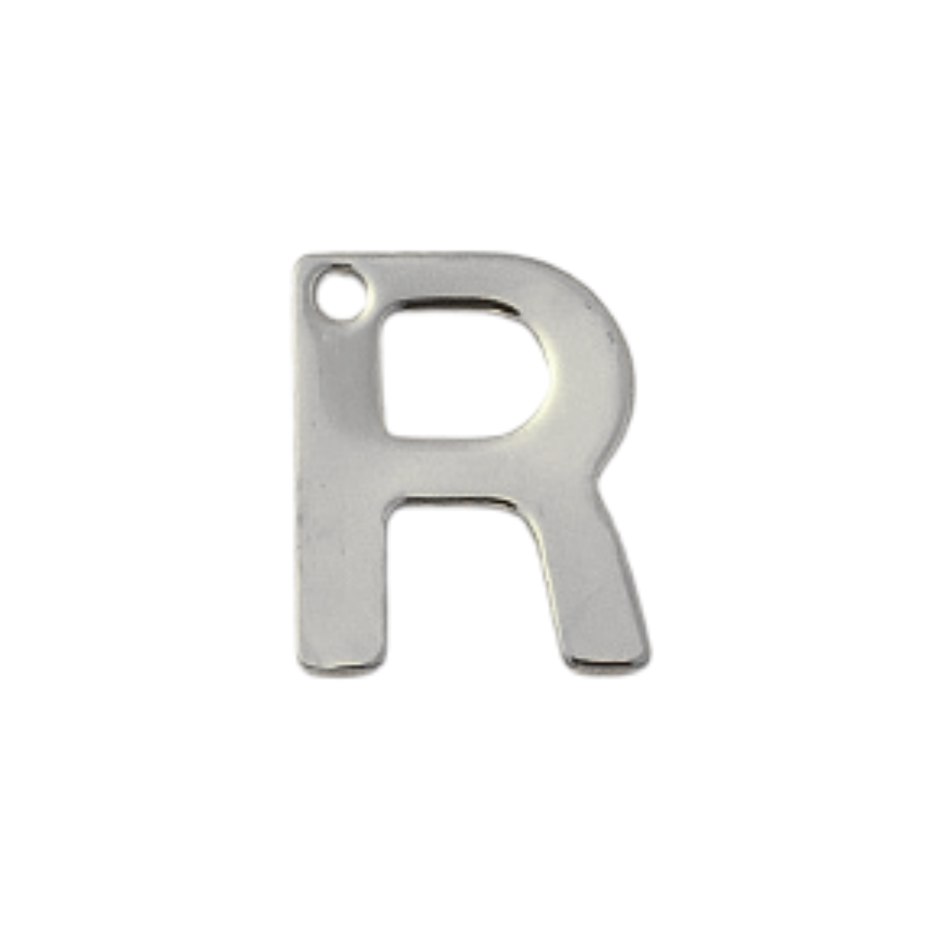 Silver Stainless Steel Initial Charm Individual Letters