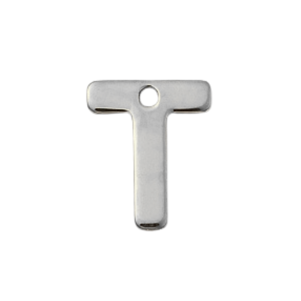 Silver Stainless Steel Initial Charm Individual Letters