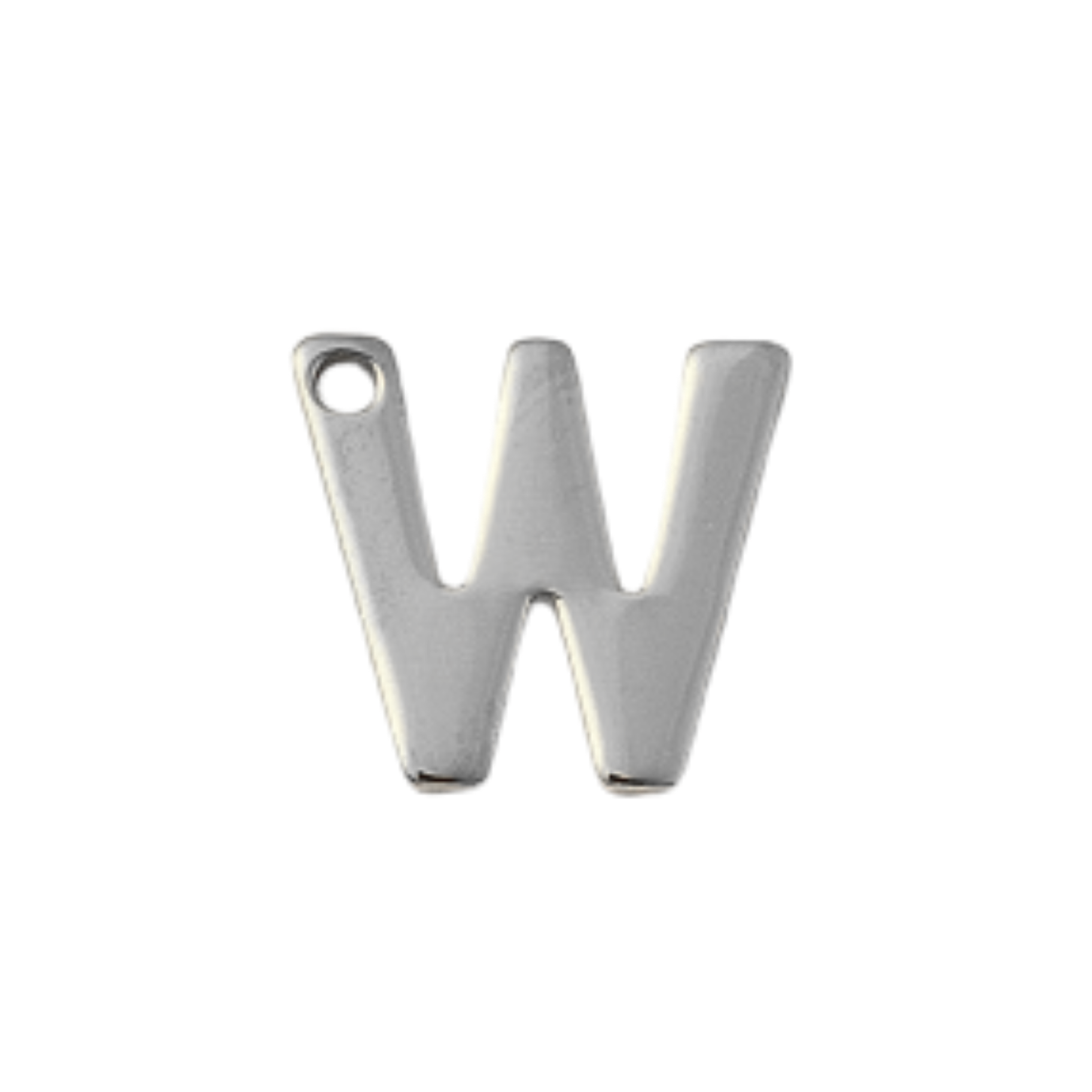 Silver Stainless Steel Initial Charm Individual Letters