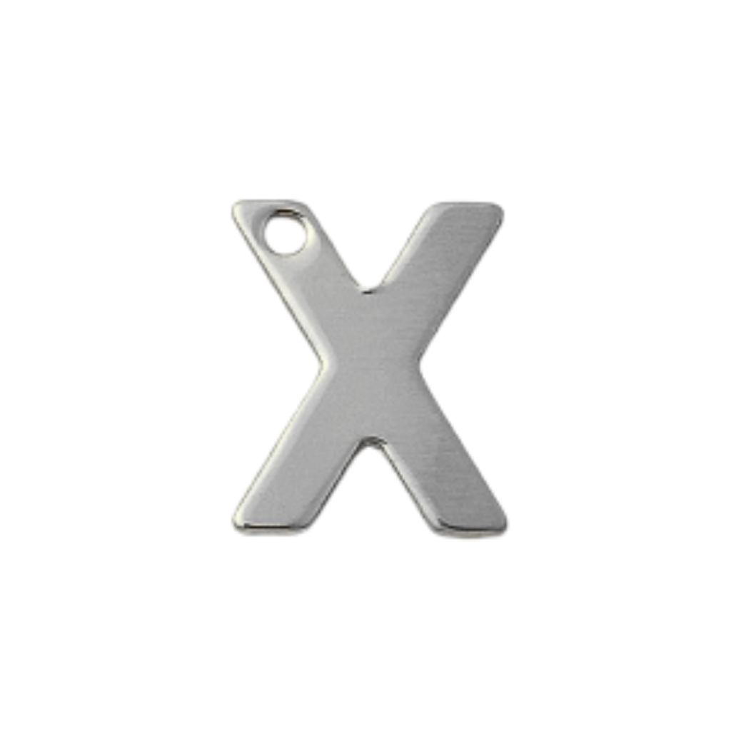 Silver Stainless Steel Initial Charm Individual Letters