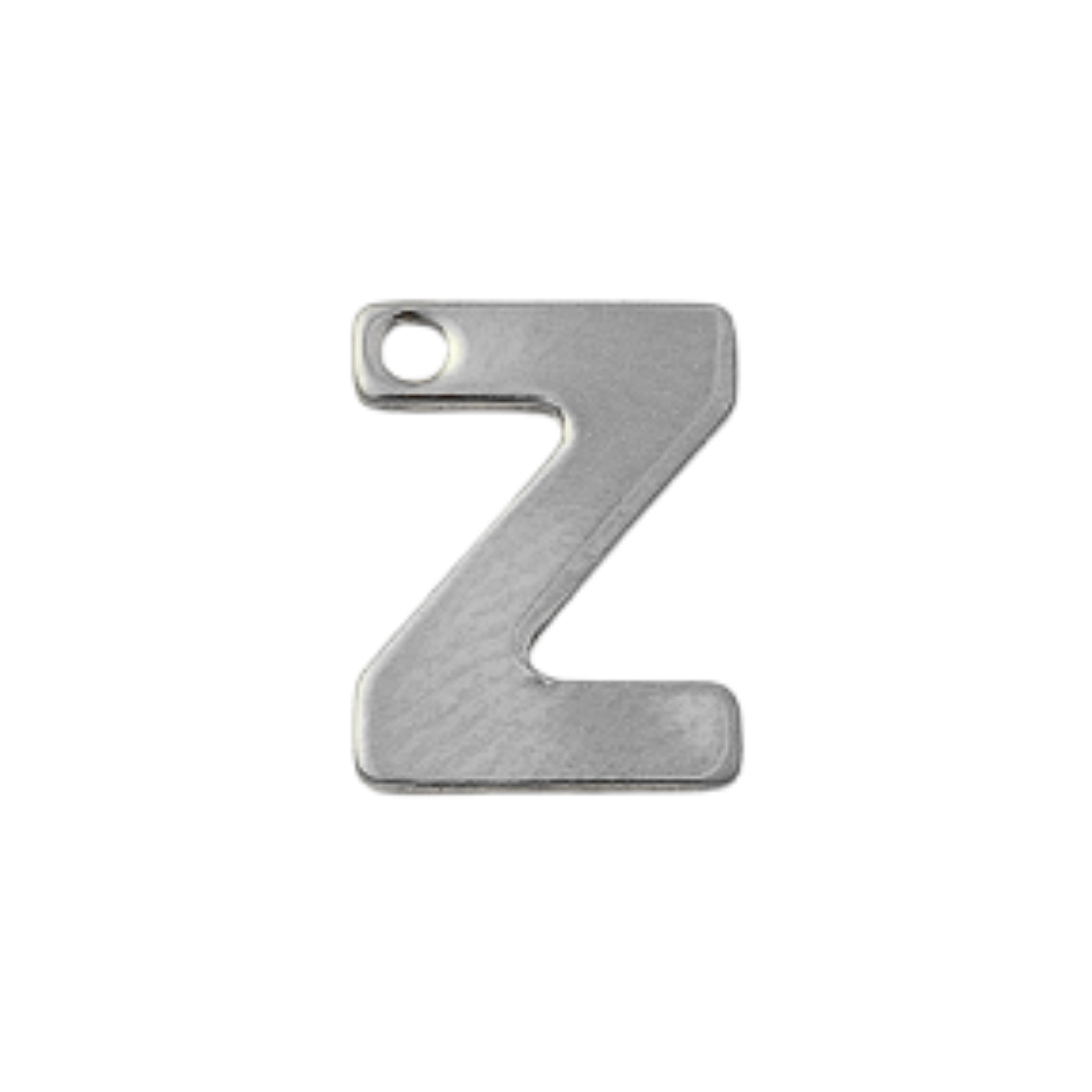 Silver Stainless Steel Initial Charm Individual Letters