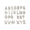 Silver Alloy Rhinestone Initial Charm Full Set