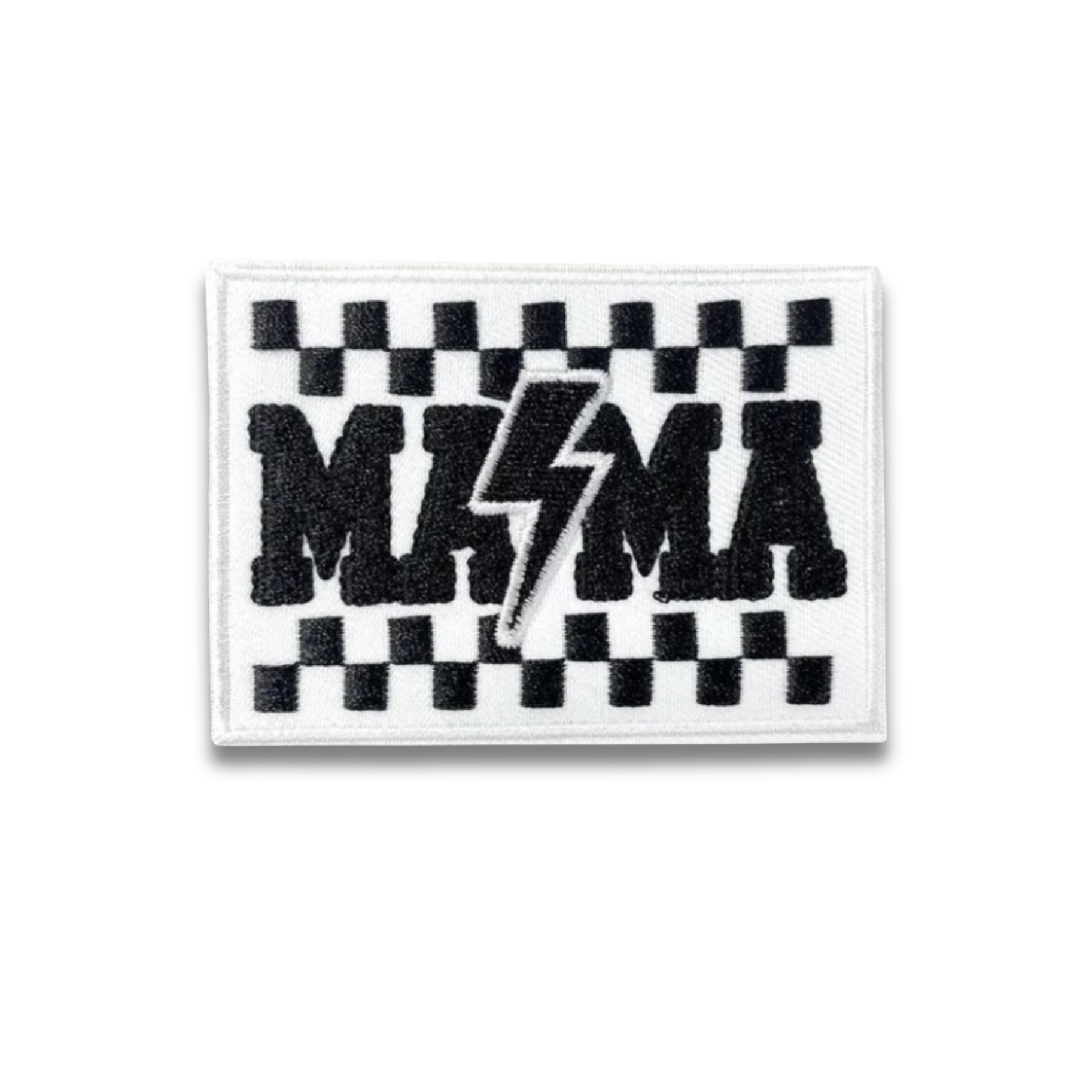 Checkered Mama Embroidered Patch - Iron-On Applique