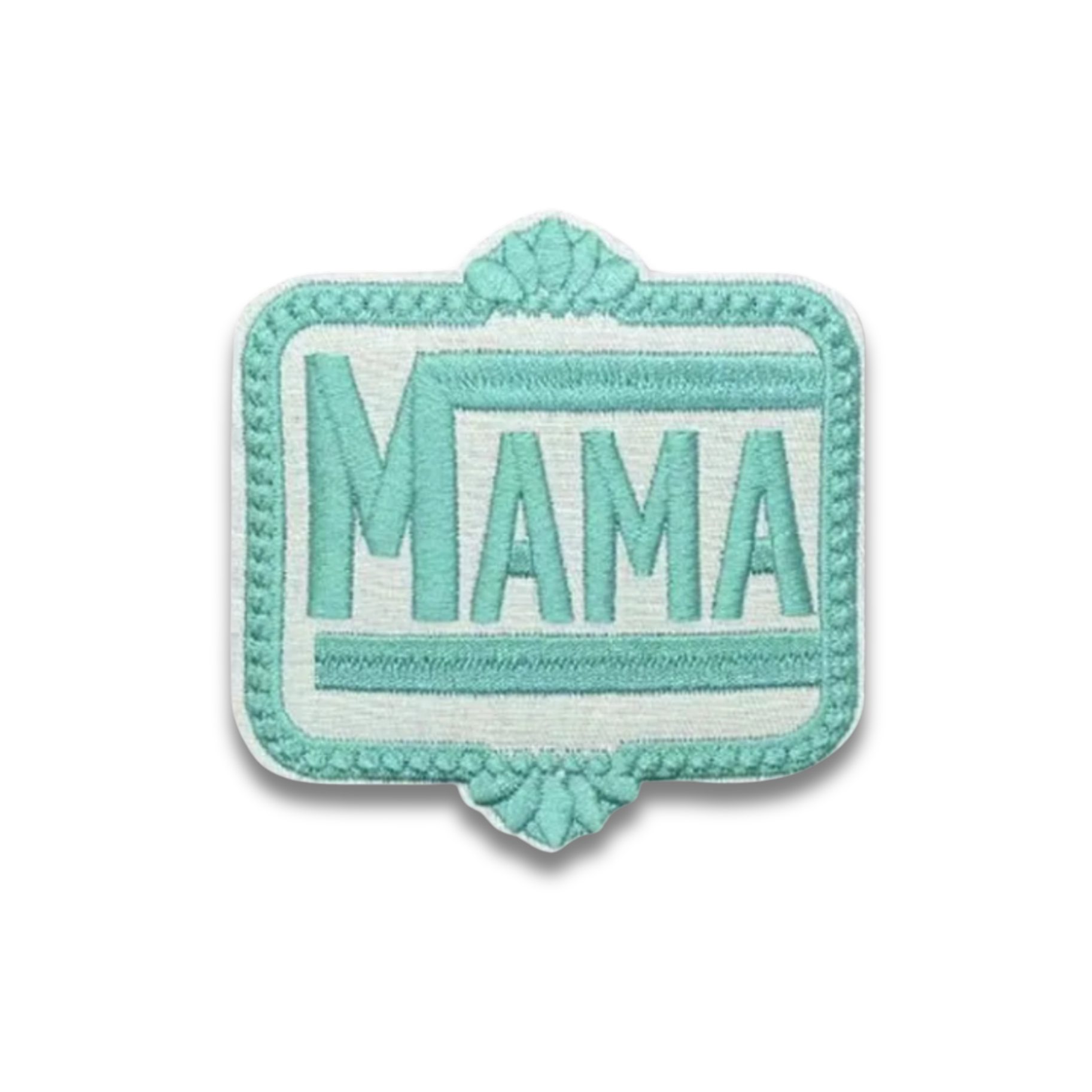 Teal Mama Embroidered Patch - Iron-On Applique