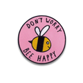 Don't Worry Bee Happy Embroidered Patch - Iron-On Applique