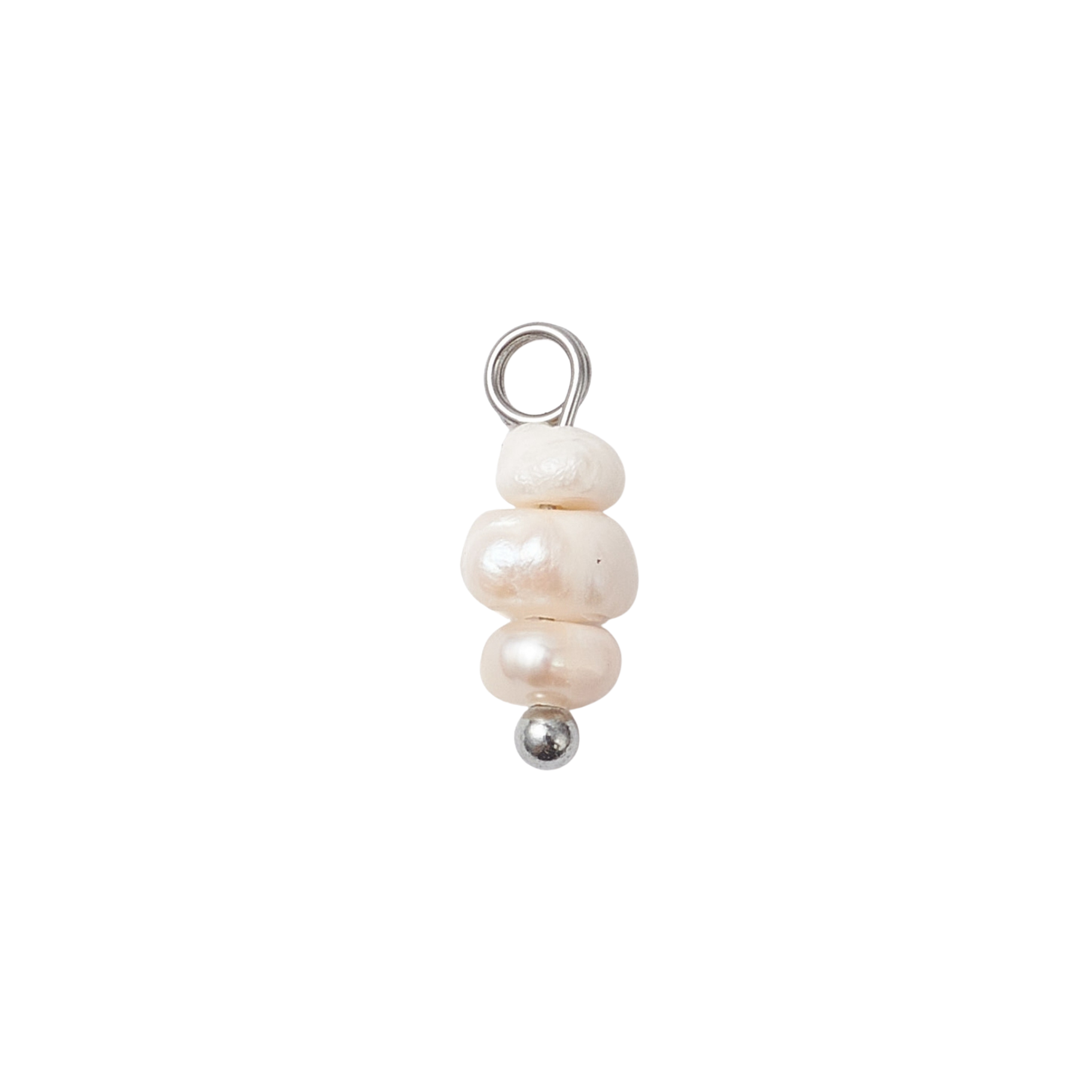 Mini Silver Triple Freshwater Pearl Charm