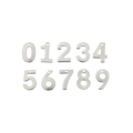 Silver Stainless Steel Number Charm Full Set