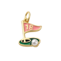 18k Gold Plated Brass Golf 18th Hole Charm