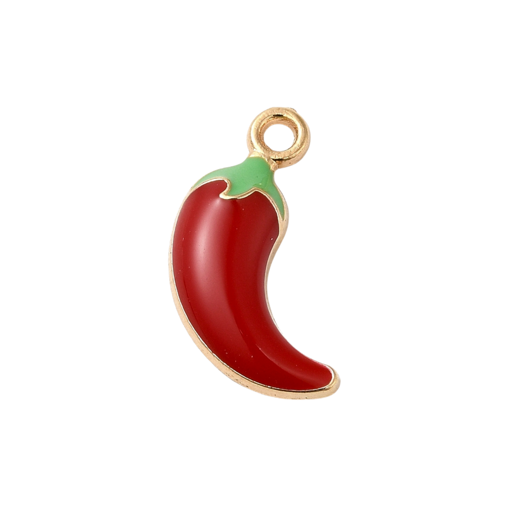 Gold Alloy Chili Pepper Charm
