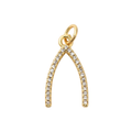 18k Gold Plated Brass Wishbone Charm