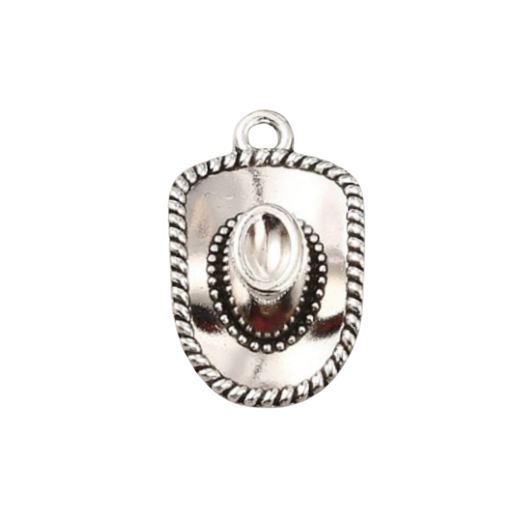 Silver Alloy Cowboy Hat Charm
