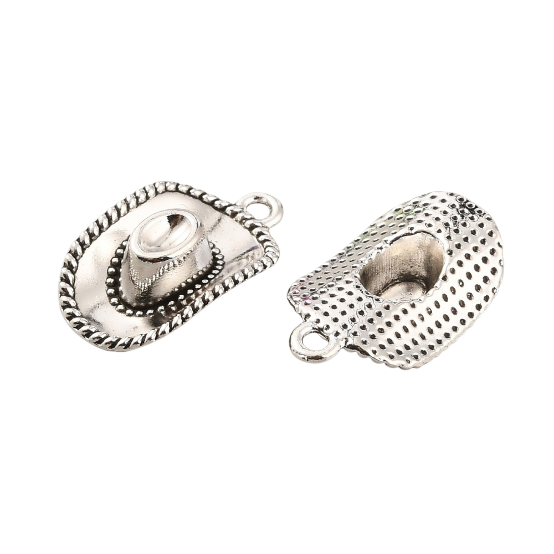 Silver Alloy Cowboy Hat Charm