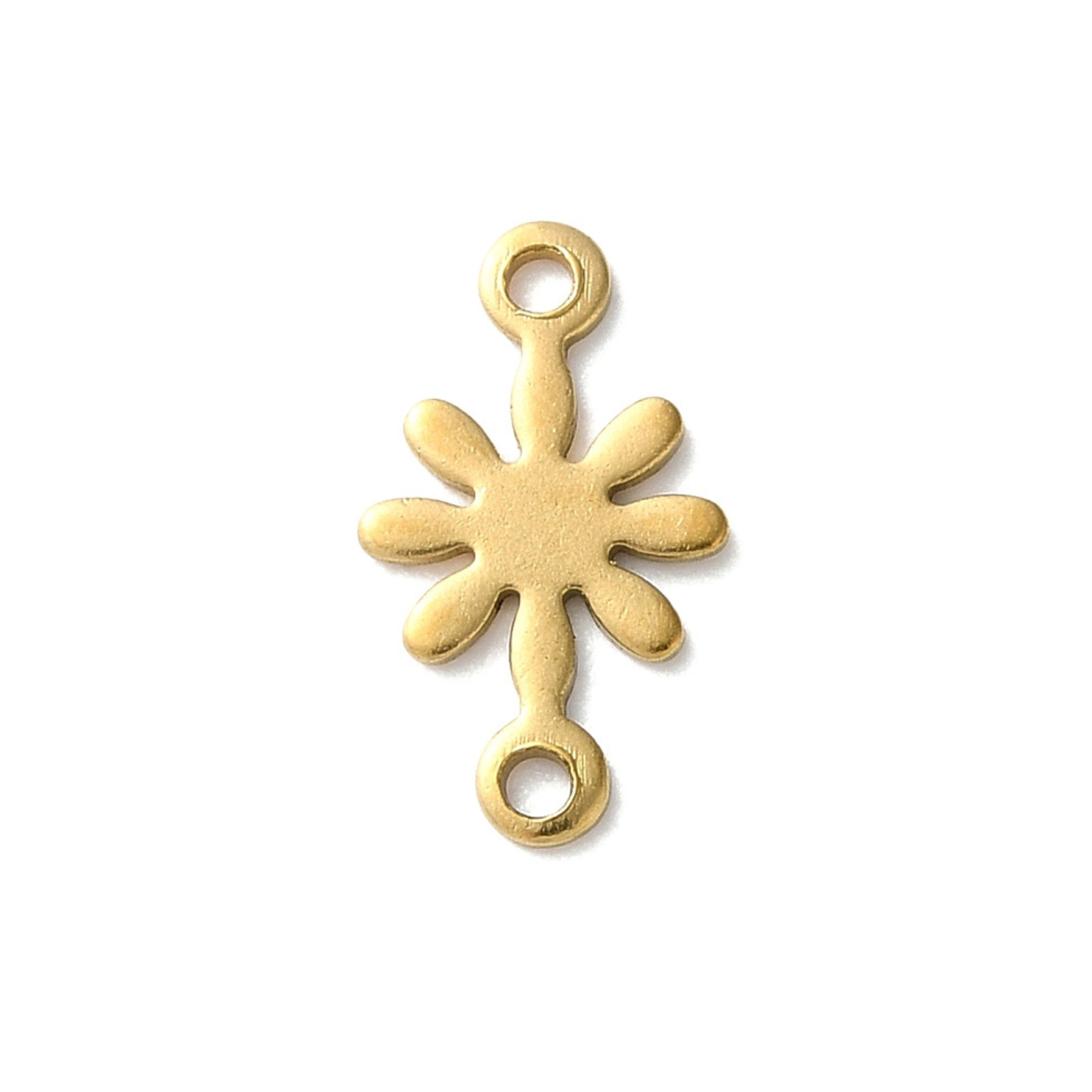 18k Gold Ion Plated Stainless Steel Flower Connector Charm