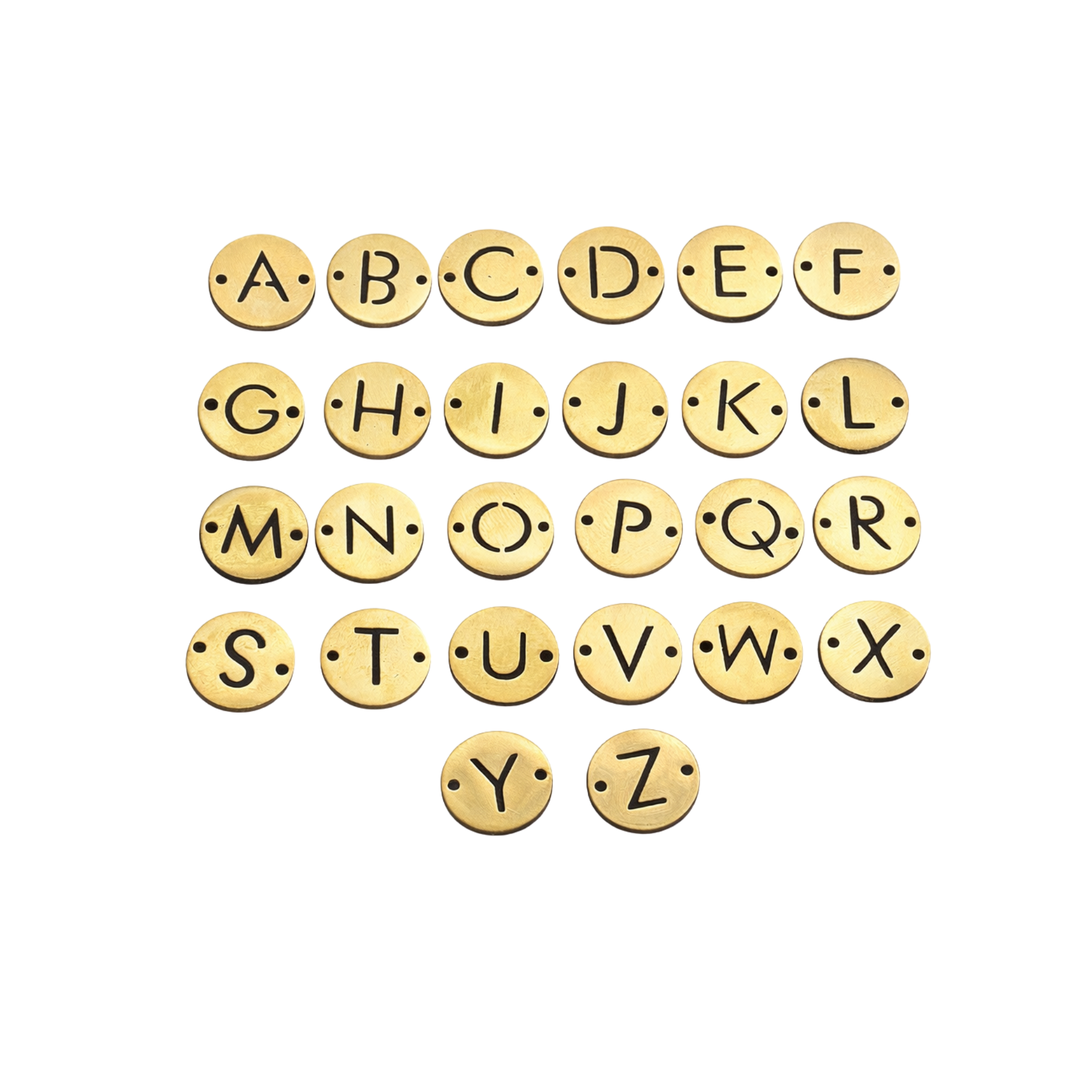 18k Gold PVD Initial Connector Charm Full Set