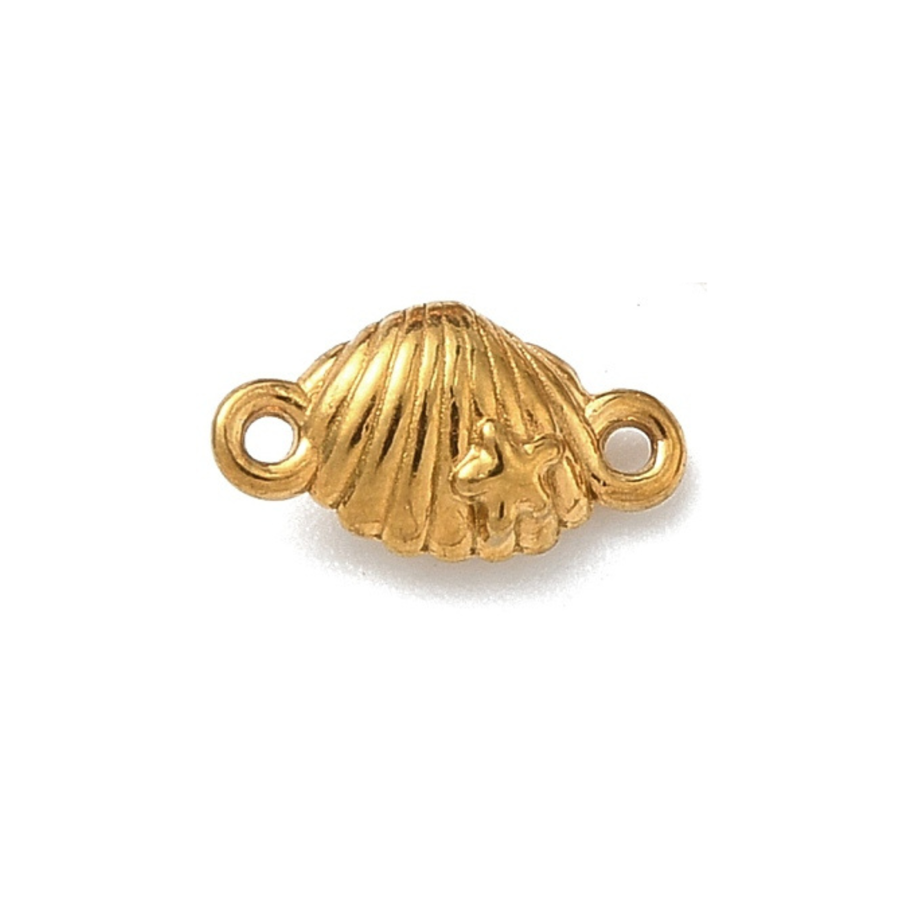 18k Gold Ion Plated Stainless Steel Seashell Connector Charm