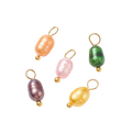 Gold Assorted Colorful Freshwater Pearl Charm