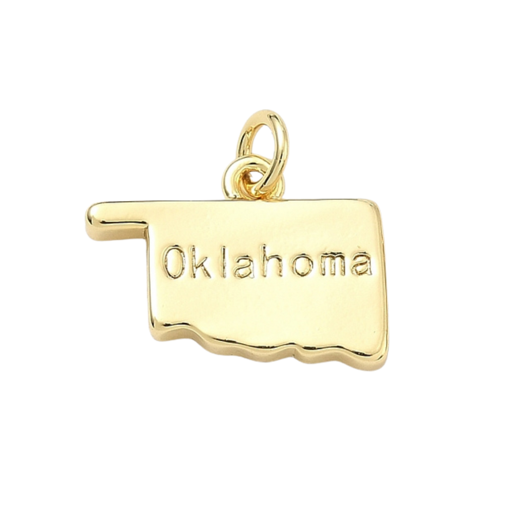 18k Gold Plated Brass Oklahoma Charm