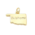 18k Gold Plated Brass Oklahoma Charm